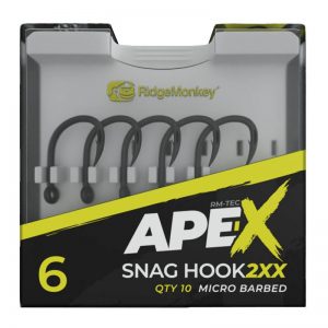 RidgeMonkey Ape-X Snag Hook 2XX Barbed
